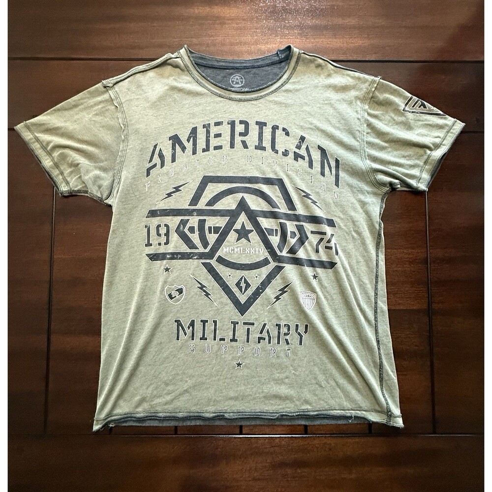 🔥New Men's American Fighter Premium Athletic MMA Military Green T-Shirt XXL